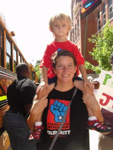 Protesting Walker, 8-26-11, Milwaukee