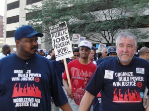UAW members & allies march in the "Jobs, Justice, Peace" protest August 2011, Detroit