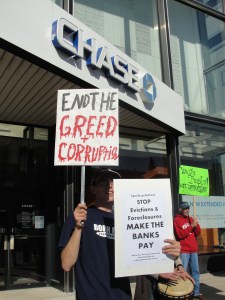 Protesting Chase Bank in Appleton, WI Oct. 22, 2011
