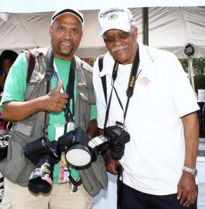 Mr. Harry Kemp (right) and Mr. Pat Robinson at the African World Festival in 2010. 