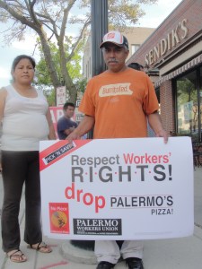 Palermo workers and supporters at a Sept. 12, 2012 informational picket at Sendik's grocery store in Shorewood, WI. 