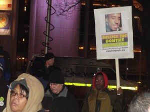 Protest at Red Arrow Park, Milwaukee December 23, 2014. [Photo: WI BOPM]