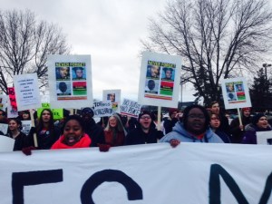 Protesters march on East Towne Mall in Madison December 27, 2014. [WI BOPM]
