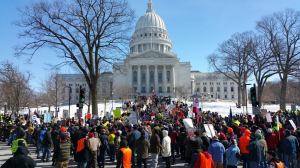 Thousands protest inn Madison Feb. 28, 2015 [Photo: Joe Brusky]