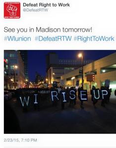 Feb. 23, 2015 march in Milwaukee to defeat right-to-work-for-less.