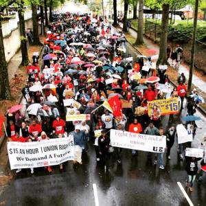 On April 15, 2015, thousands flood the streets of Raleigh to demand $15 an hour. Get up, get down Raleigh is a union town!