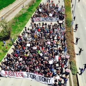 Demanding justice for Tony Robinson May 13, 2015 in Madison. 