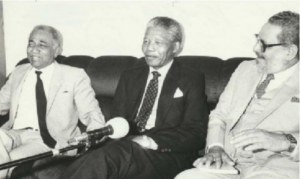 Nelson Mandela with Jorge Risquet and Juan Almeida in Namibia