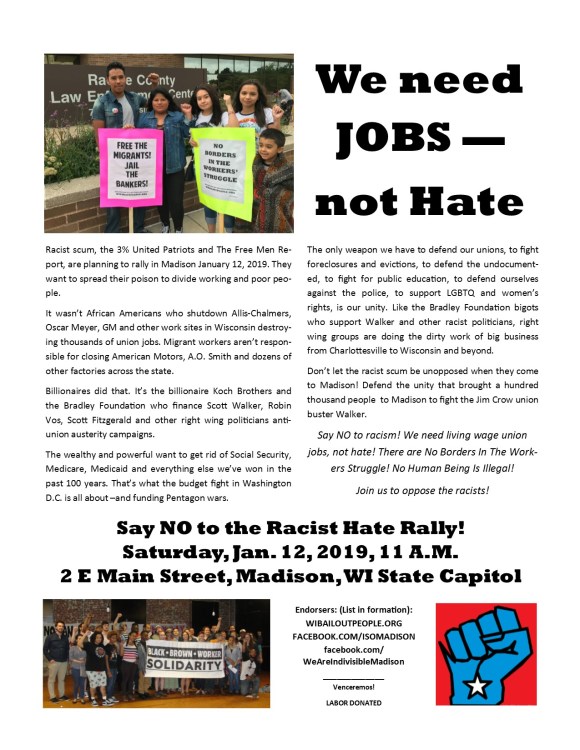 stop hate rally madison 1 12 19 leaflet