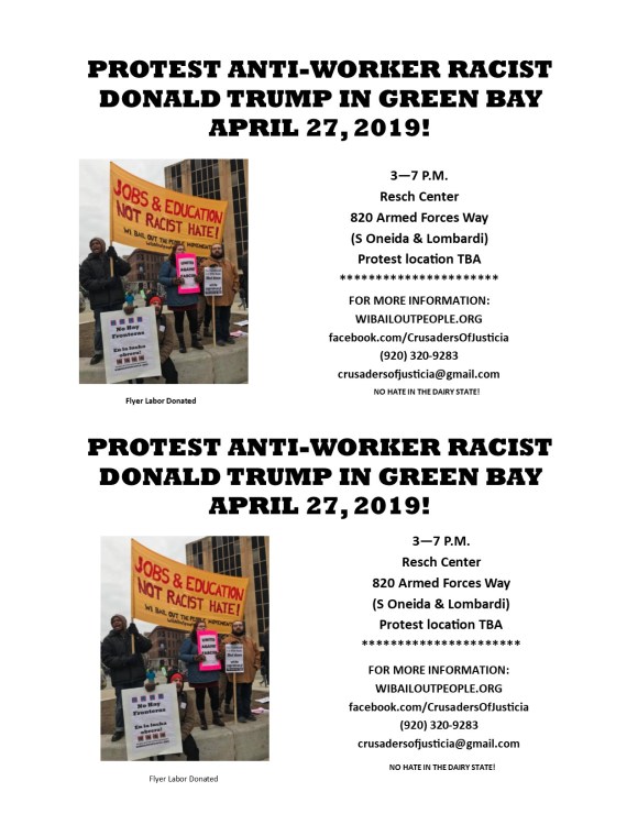 Protest Trump Green Bay WI April 27 2019 Flyer