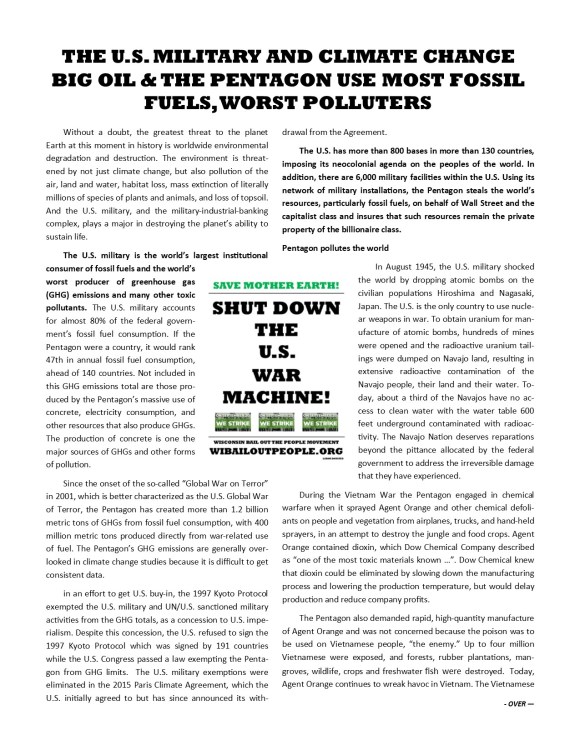 Pentagon FAQ Global Climate Strike WI BOPM 9 2019