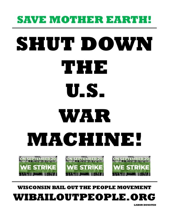 SAVE MOTHER EARTH SHUT DOWN U.S. WAR MACHINE 9 6 2019