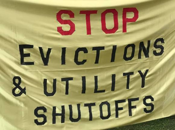 Stop Evictions &amp; Utility Shutoffs Banner 7 23 2020
