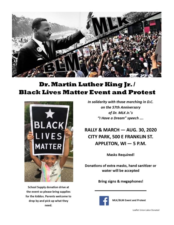 BLM MLK Appleton August 30 2020 LEAFLET