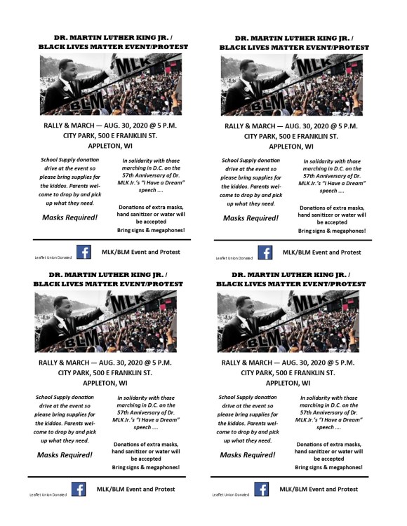 MLK BLM Appleton Quarter Sheet August 30 2020